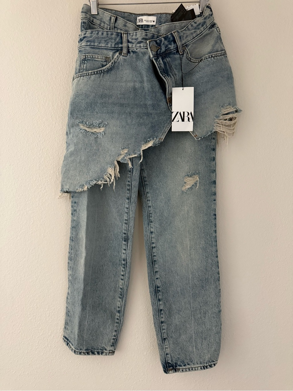 Zara two in one denim jeans size 4 brand new with tag